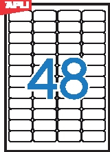 11272 APLI Наклейки-пломбы, полиэстерные, 45.7х21.2мм, 48шт, А4, 10л