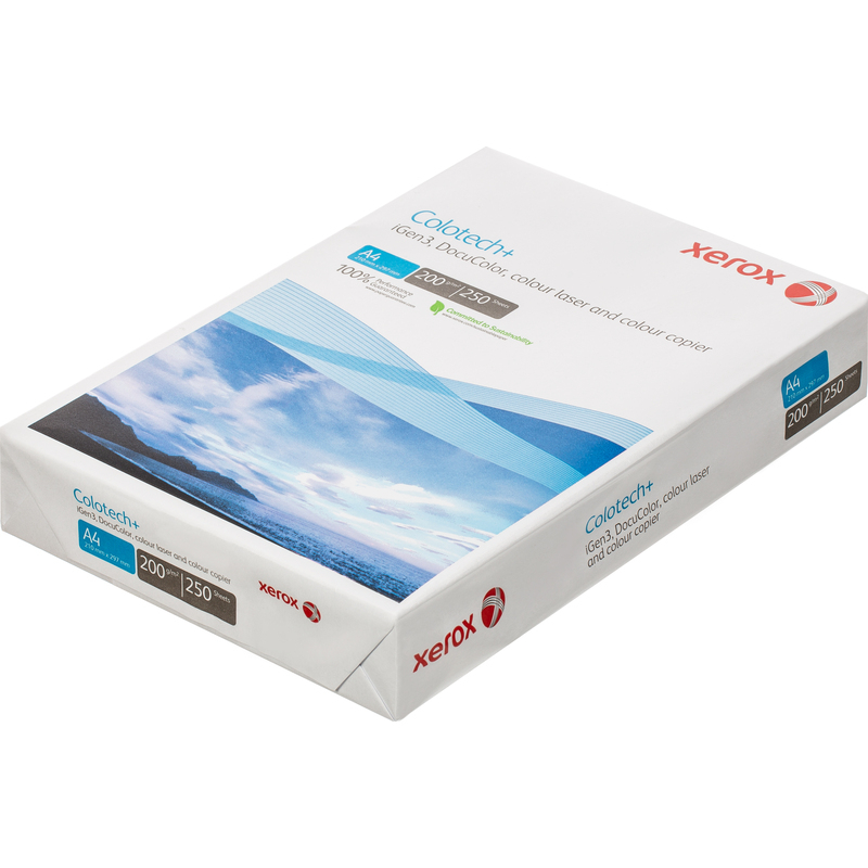 1850389 Бумага для цветной лазерной печати Xerox Colotech + ( A4, 200 г/кв.м, 250 листов, 003R94661)