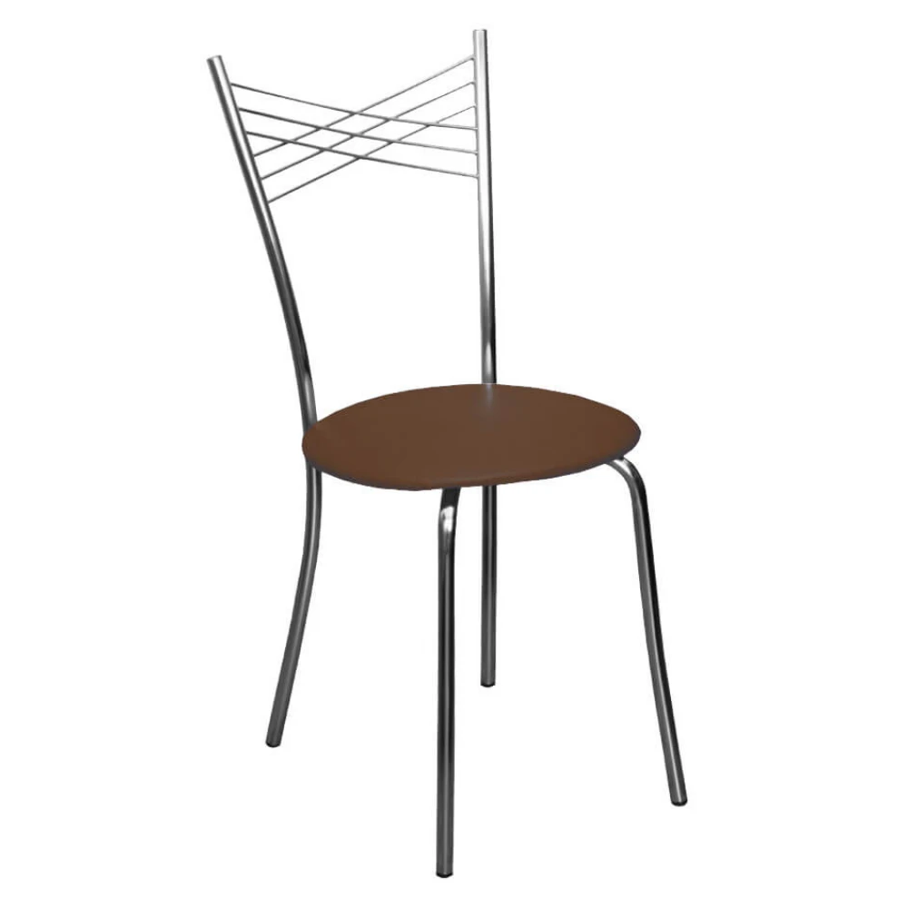 Стул SitUp VIOLA Lux Chrome, каркас хром, коричневая экокожа