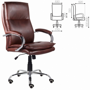 532550 Кресло офисное BRABIX PREMIUM «Cuba EX-542», экокожа, коричневое
