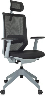 2109089 Кресло эргономичное Бюрократ MC-G611NL-H черный Elastic-102 с подголовником крестовина 4-луча пластик пластик серый