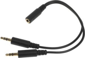 1874622 Адаптер аудио A4Tech AD-4P Jack 3.5 (f)/2xJack 3.5 (m) 0.2м. черный