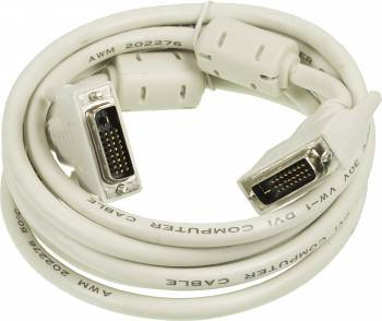 841573 Кабель Ningbo DVI-D Dual Link (m) DVI-D Dual Link (m) 3м (RD-DVI-3-BR) феррит.кольца черный (блистер)