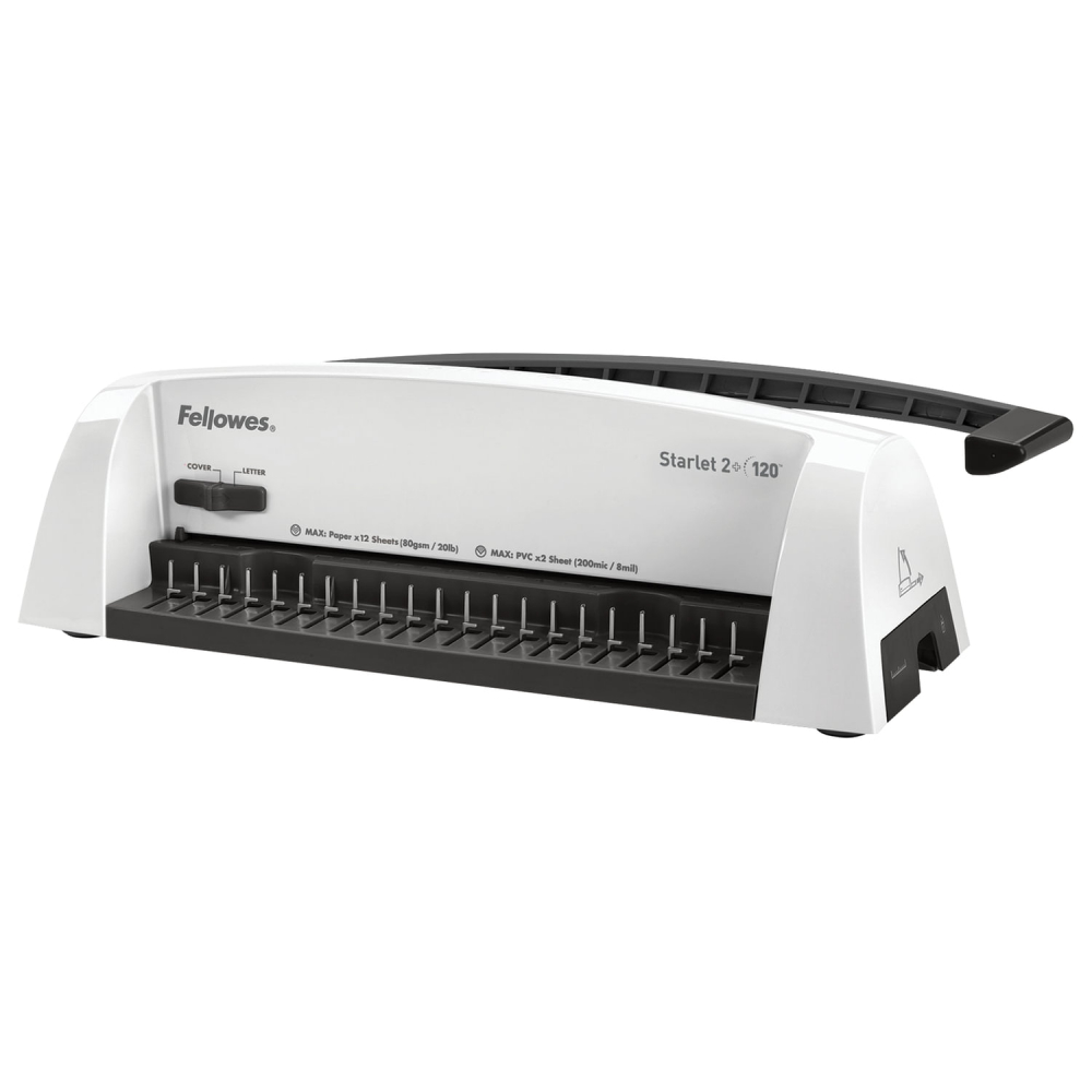 531490 Переплетная машина д/пласт.пружины FELLOWES STARLET 2+, пробивает до 12 л., сшивает до 120 л., FS-52279