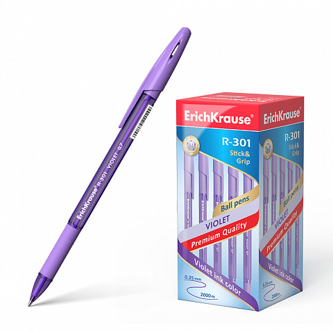 44592   ErichKrause R-301 Violet Stick&Grip 0.7,    (   50 .)