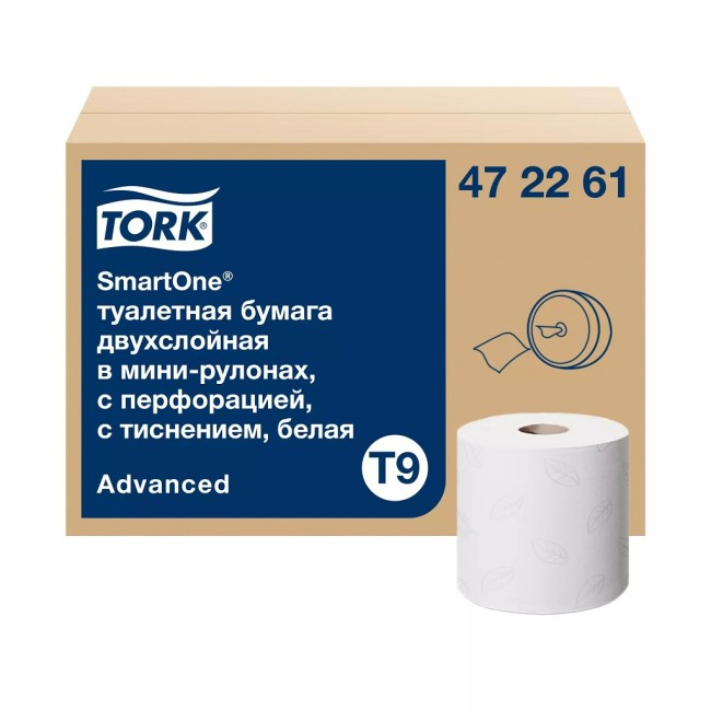 472261 Туалетная бумага Tork SmartOne Advanced в минирулонах T9, 12 рулонов