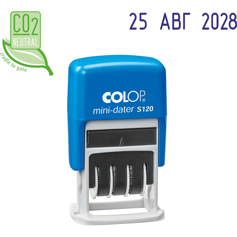 2138 Датер автоматический пластиковый Colop S120 мини (шрифт 3.8 мм, месяц обозначается буквами, аналог 4810)