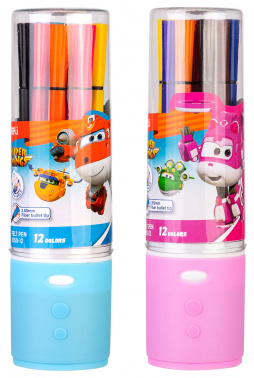 1804828 Фломастеры Deli EC150-12 Super Wings 12 цветов пластиковая туба