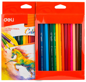 1048951 Карандаши цветные Deli EC00310 ColoRun тополь 18 цветов коробка/европодвес