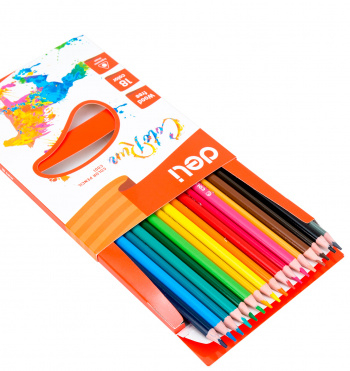 410862 Карандаши цветные Deli EC00110 ColoRun трехгранные пластик 18 цветов коробка/европодвес (18шт)