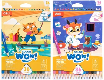 2073499 Карандаши цветные Deli EC138-36 Colorwow 3мм трехгранные 36 цветов картонная коробка (36шт)