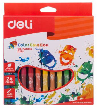 410946 Масляная пастель Deli EC20120 Color Emotion шестигранные 24цв. картон.кор./европод.