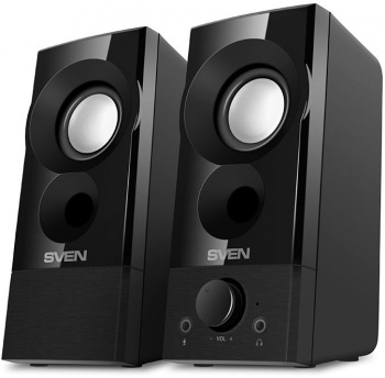 1458565 Колонки Sven 357 2.0 черный 6Вт портативные