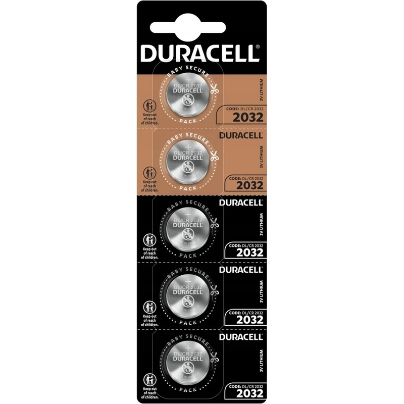 2139886 Батарейка CR2032 Duracell (5 штук в упаковке)