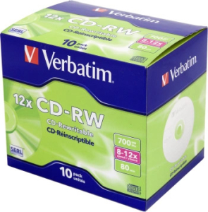 551596 ���� CD-RW Verbatim 700Mb 12x Jewel case (10��) (43148)