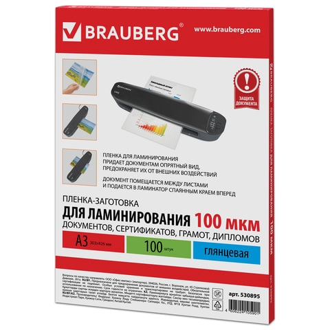 530895 -    , 3,  100 ., 100 , BRAUBERG, 530895